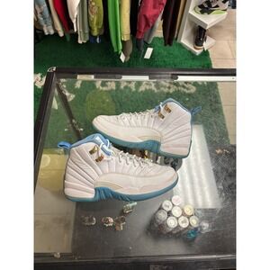 Jordan 12 Retro GS White University Blue 510815-127 Size 6Y Basketball Shoes